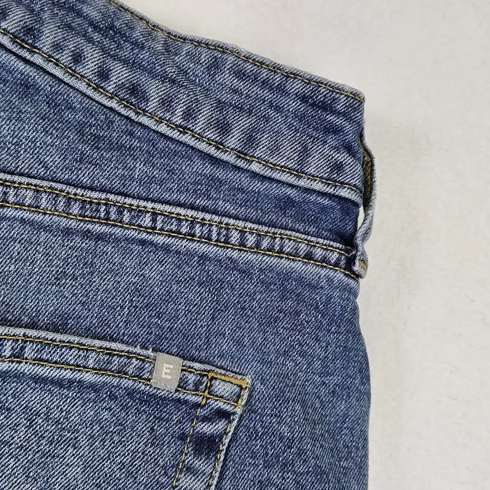 Everlane Curvy Cheeky Jeans Womens 33R 34x28 Organic Cotton Blue Rigid Denim 16